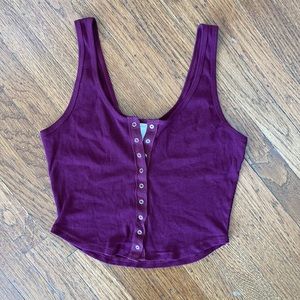 Bozzolo burgundy knit tank crop top, S